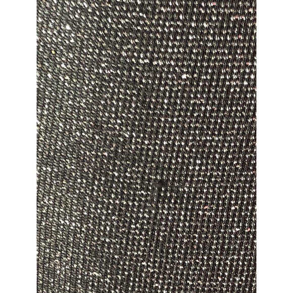 1990s-Y2K Just in Time. Black & Silver Metallic, Glitter Maxi Dress W/Slit. XS-S - Picture 9 of 10